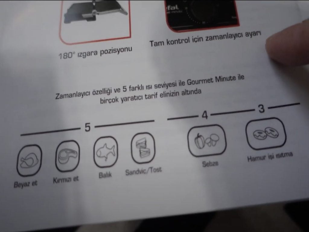 Tefal Gourmet Minute pisirme sekilleri